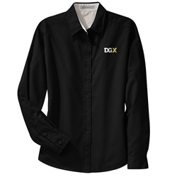 Womens Long Sleeve Easy Care Twill - DGX Logo 