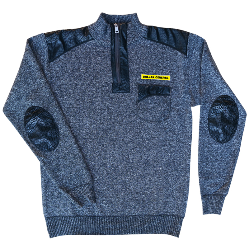 Dollar General Employee DG Yellow Box Logo > Men's 1/4 Zip Sweater