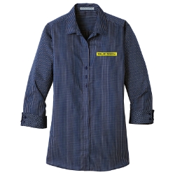 Port Authority® Ladies 3/4-Sleeve Micro Tattersall Easy Care Shirt 