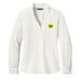 Women's Long Sleeve Ruffle Collar Blouse - Pinched Penny Logo - DGD PROGRAM:DG22D-BLACK:DG22D-BK-1