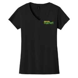 Womens V-neck Cotton Tee - Market 