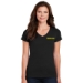 Women's V-neck Cotton Tee - DGL PROGRAM:DG184B-BLACK:DG184B-BK-2
