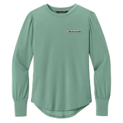 Womens Stretch Long Sleeve Blouson Top 